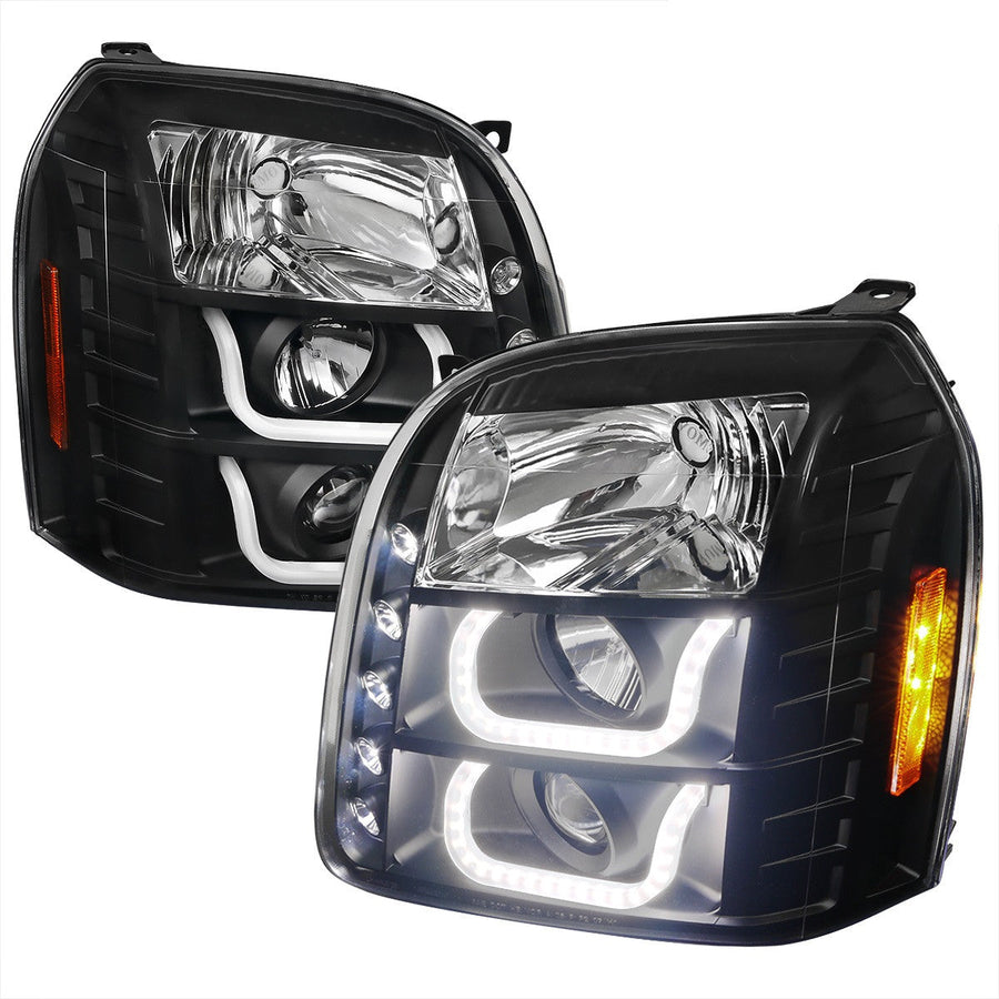 Spec-D 07-14 GMC Yukon Denali 1500 2500 Headlights U-Bar Black