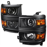 Spec-D 14-15 Silverado 1500 Projector Headlights Black/Clear