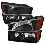 Spec-D 02-06 Avalanche 1500 2500 Headlights Bumper Lights Black