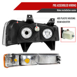 Spec-D 03-23 Express Savana Headlights OEM Style Amber Bumper
