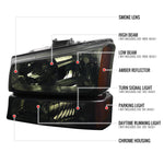 Spec-D 02-06 Avalanche/03-07 Silverado OEM Style Bumper Lights Smoked