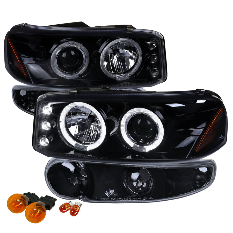 Spec-D 01-06 GMC Yukon Denali 02-06 Sierra Halo Bumper Lights Black