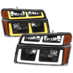 Spec-D 04-12 Colorado GMC Canyon Headlights Black/Amber Corner