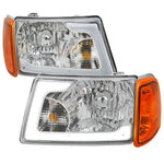 Spec-D 01-11 Ranger Headlights OEM Style/Amber Corner Lamp Chrome