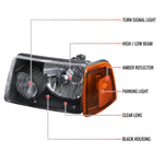 Spec-D 01-11 Ford Ranger Headlights OEM Style Amber Corner Black