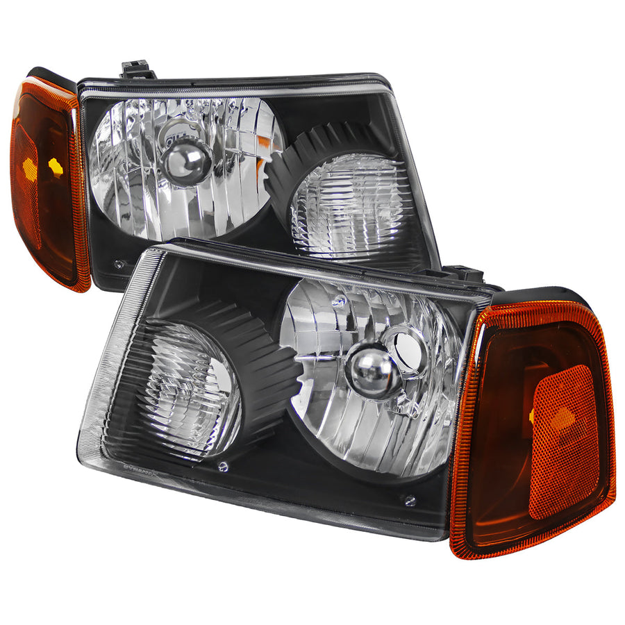 Spec-D 01-11 Ford Ranger Headlights OEM Style Amber Corner Black