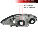 Spec-D 02-04 Toyota Camry Headlights Crystal Matte Black/Clear Amber