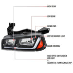 Spec-D 06-10 Dodge Charger Headlights Sequetial OEM Style Black