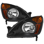 Spec-D 02-04 Honda CR-V Headlights OEM Style Black Amber