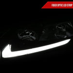 Spec-D 06-11 Honda Civic 4DR Headlights OEM Style LED Strip Black