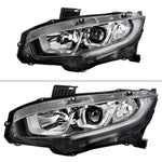 Spec-D 16-21 Honda Civic Projector Headlights OEM Style Chrome