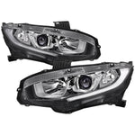 Spec-D 16-21 Honda Civic Projector Headlights OEM Style Chrome