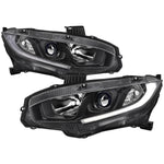 Spec-D 16-21 Honda Civic Headlights OEM Style Projector Black.