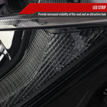 Spec-D 16-21 Honda Civic Headlights LED Strip OEM Style Black/Smoked