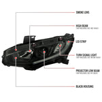 Spec-D 16-21 Honda Civic Headlights LED Strip OEM Style Black/Smoked