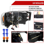 Spec-D 03-05 Ram 1500 2500 3500 Headlights OEM Style Tube Matte