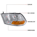 Spec-D 10-18 Dodge Ram/ 19-21 Ram Classic Dual Style Headlights Chrome