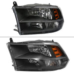 Spec-D 09-18 Ram 1500/2500/3500 Headlights OEM Quad Style Black Clear