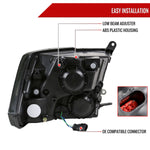 Spec-D 09-18 Ram 1500/2500/3500 Headlights OEM Quad Style Black Clear