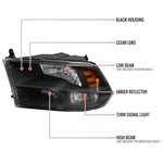 Spec-D 09-18 Ram 1500/2500/3500 Headlights OEM Quad Style Black Clear