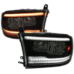 Spec-D 10-18 Dodge Ram/ 19-21 Ram Classic SEQ Bar Headlights Black