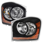 Spec-D 04-06 Dodge Durango Headlights OEM Style Black Amber