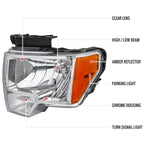 Spec-D 09-14 Ford F-150 OEM OEM Style Crystal Headlights Chrome