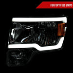 Spec-D 09-14 Ford F-150 LED Tube Headlights OEM Style Chrome/Smoked