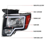 Spec-D 09-14 Ford F-150 Headlights LED Bar OEM Style Black