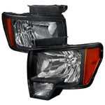 Spec-D 09-14 Ford F-150 OEM OEM Style Crystal Headlights Black