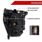 Spec-D 21-23 Ford F-150 Driver Headlight OEM Black Replacement