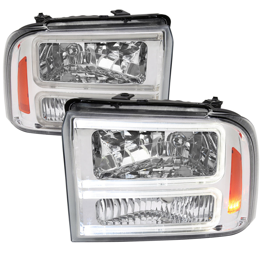 Spec-D 05-07 Ford F-250 F-350 Headlights Projector Chrome/Clear G3