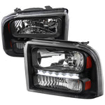 Spec-D 05-07 F250/F350/F450/F550/Excursion SMD LED Headlights Black