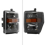 Spec-D 08-10 Ford F-250 F-350 F-450 F-550 Headlights Projector Black
