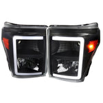 Spec-D 11-16 F250/F350/F450/F550 Super Duty Headlights Black/Clear