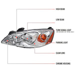 Spec-D 05-10 Pontiac G6 Headlights OEM Style Amber Reflectors Chrome