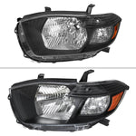 Spec-D 08-10 Toyota Highlander Headlights OEM Style Matte Black/Clear