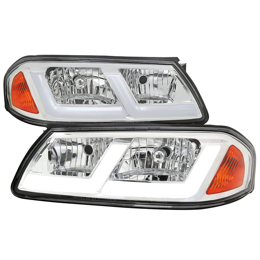 Spec-D 00-05 Chevy Impala Headlights LED Bar OEM Style Chrome