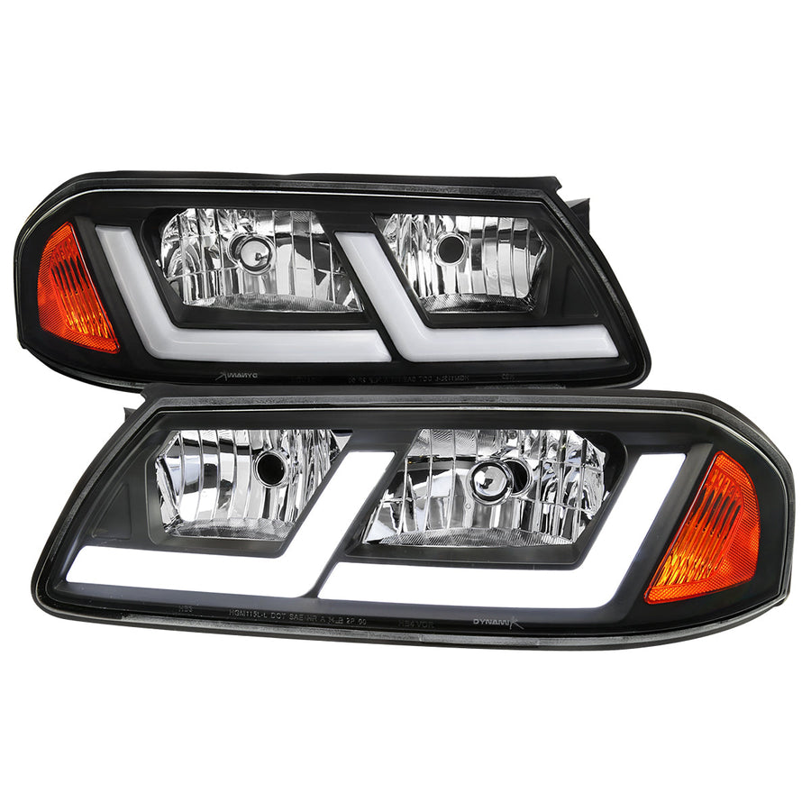 Spec-D 00-05 Chevy Impala LED Bar Headlights OEM Style Black