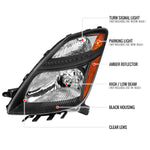 Spec-D 06-09 Prius OE Style with Amber Reflector Headlights Black