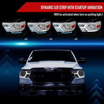 Spec-D 19-24 Ram 1500 Animated LED Bar Headlights OEM Style Chrome