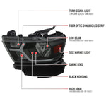 Spec-D 19-24 Ram 1500 Headlights Animated LED Bar Smoked.