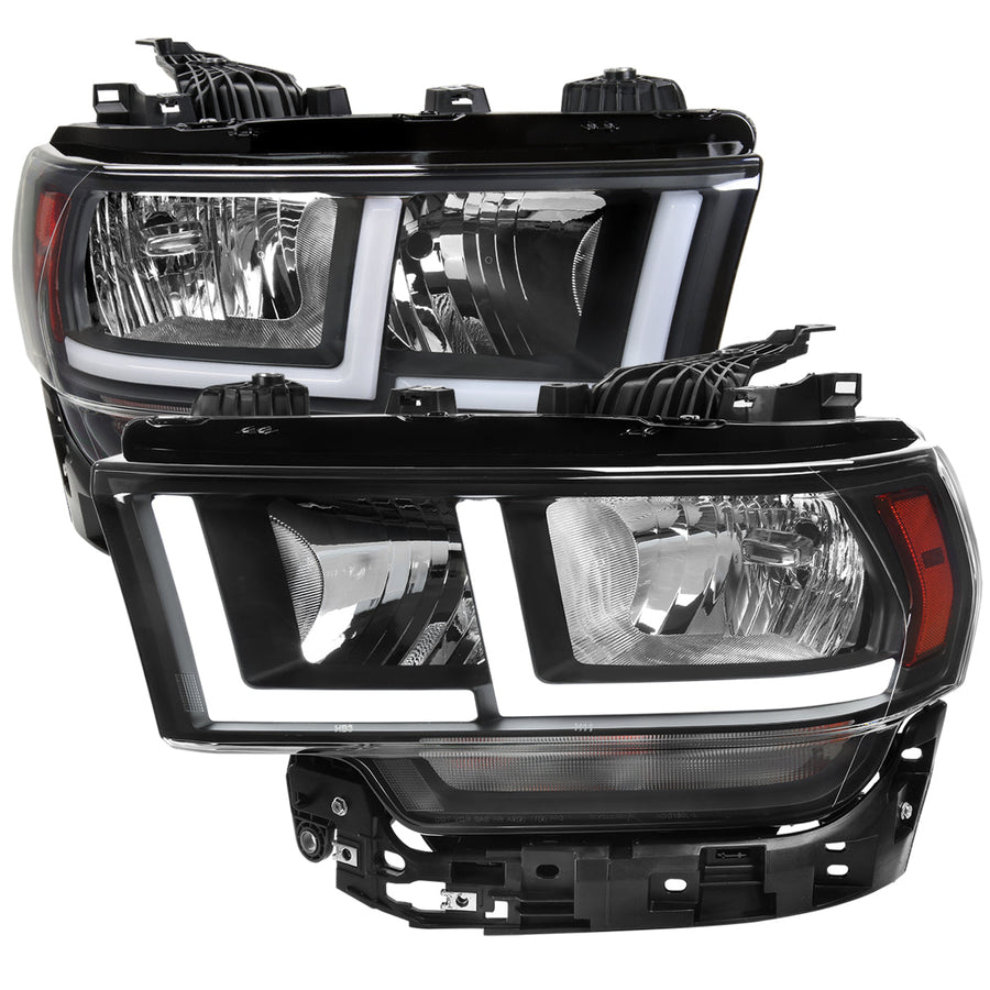 Spec-D 19-24 Ram 2500-5500 Headlights LED Bar OEM Style Matte Black