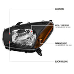 Spec-D 01-03 Toyota RAV4 Headlights OEM Style Matte Black/Clear