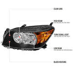 Spec-D 06-08 Toyota RAV4 OEM OEM Style Headlights Black