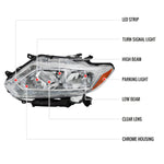 Spec-D 14-16 Nissan Rogue Headlights OEM Style Chrome/Clear