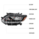 Spec-D 14-16 Nissan Rogue Headlights LED Strip OEM Style Black