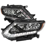 Spec-D 14-16 Nissan Rogue Headlights LED Strip OEM Style Black