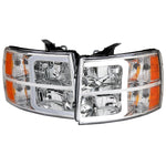Spec-D 07-13 Silverado 1500 2500HD 3500HD Light Bar Headlights Chrome