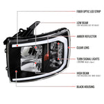 Spec-D 07-13 Tundra/08-17 Sequoia Headlights with LED Signals Black